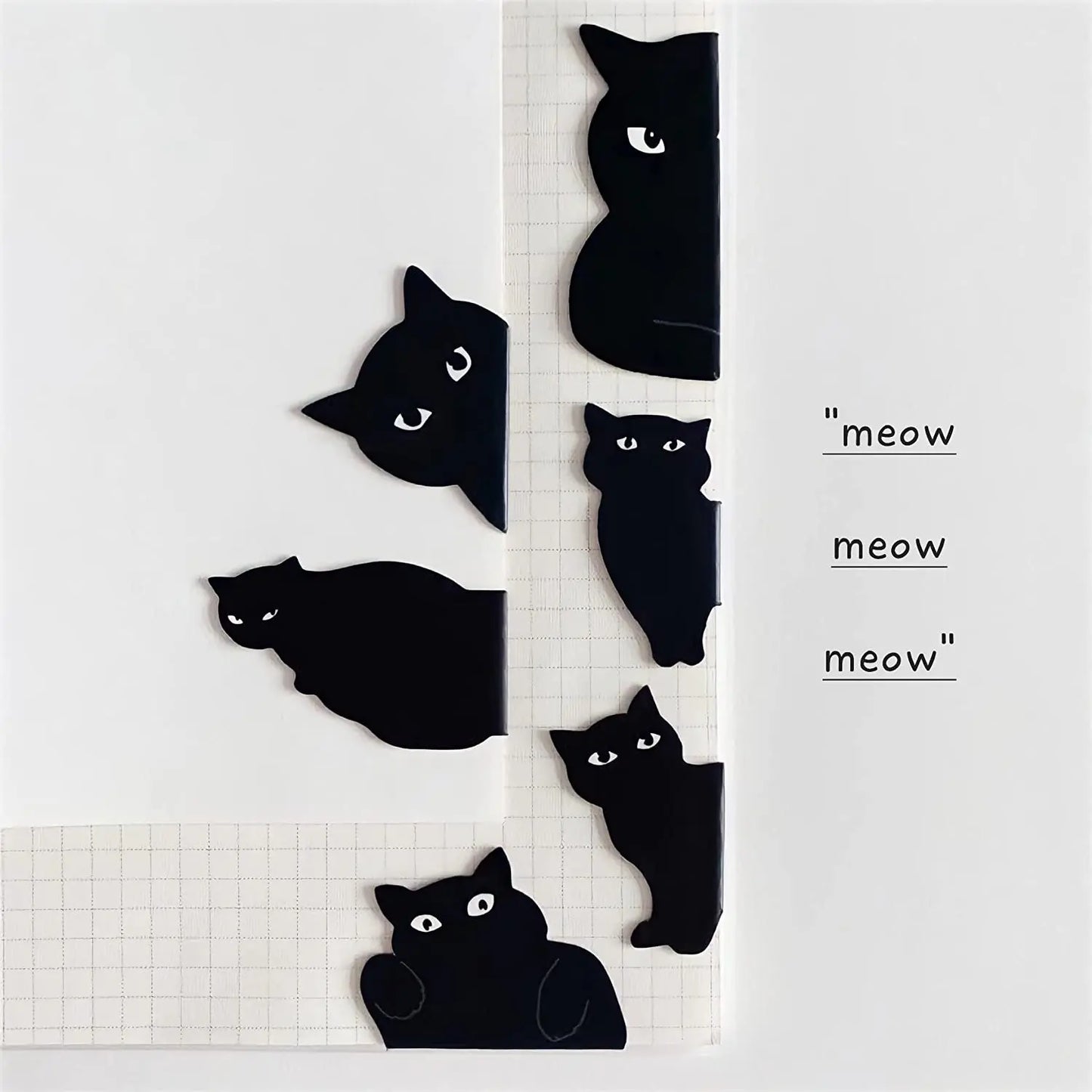6pcs Black Cat Bookmark for Books Cute Cartoon Magnetic Page Clips Book Marker Unique Reading Gift A7405 - élise & madelyn