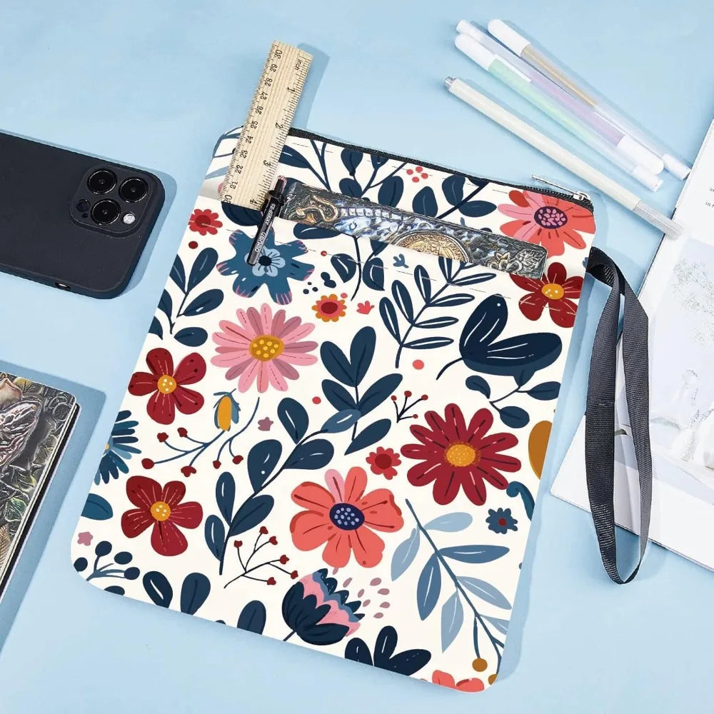 1pc Flower Book Sleeve Leaves Book Protector Plant Book Covers for Paperbacks Washable Fabric Cloth Book Cover with Zipper - élise & madelyn