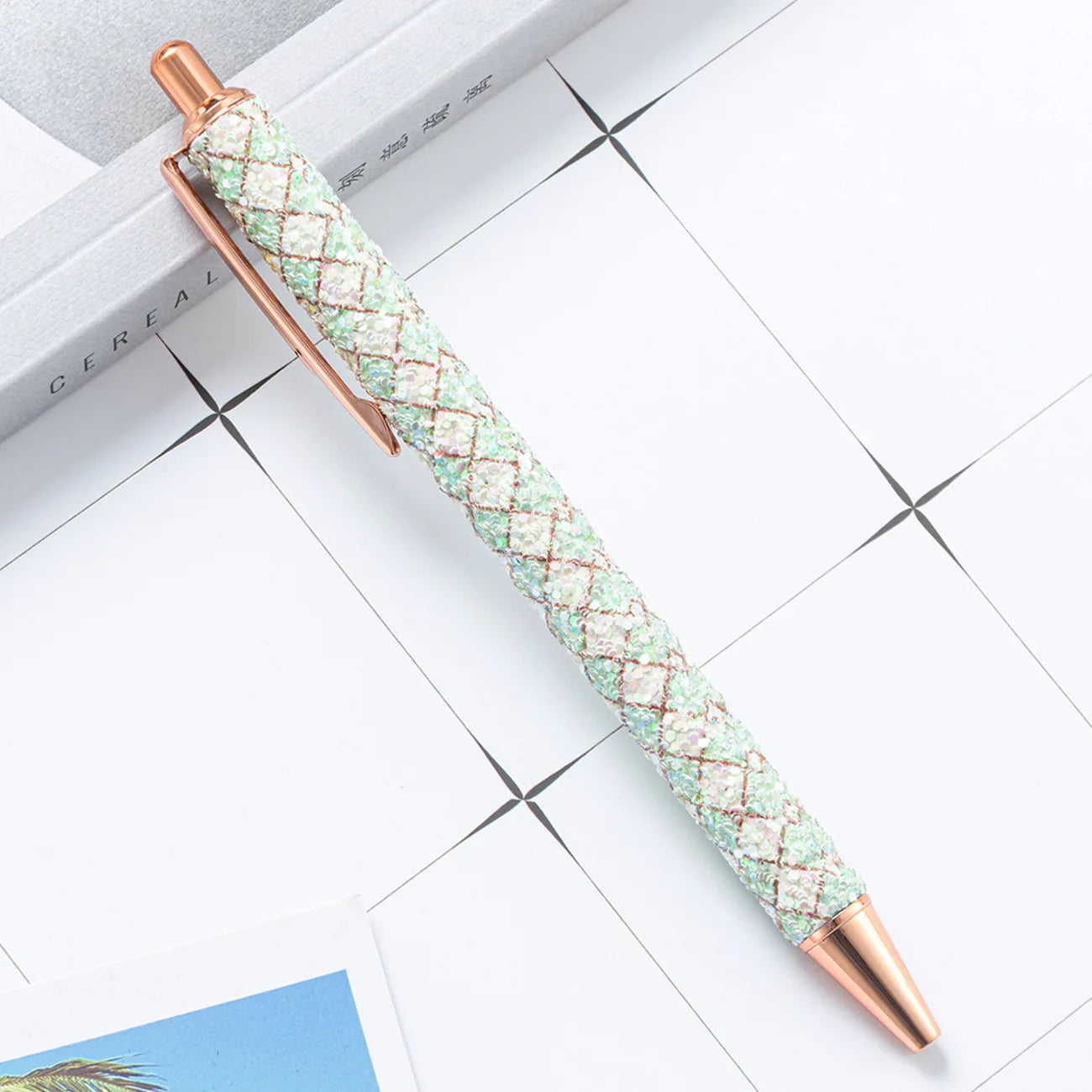 Lytwtw's Roller Ballpoint Pen Rhinestone Luxury Cute Wedding Rose Gold Metal Stationery School Office Supply Spinning - élise & madelyn