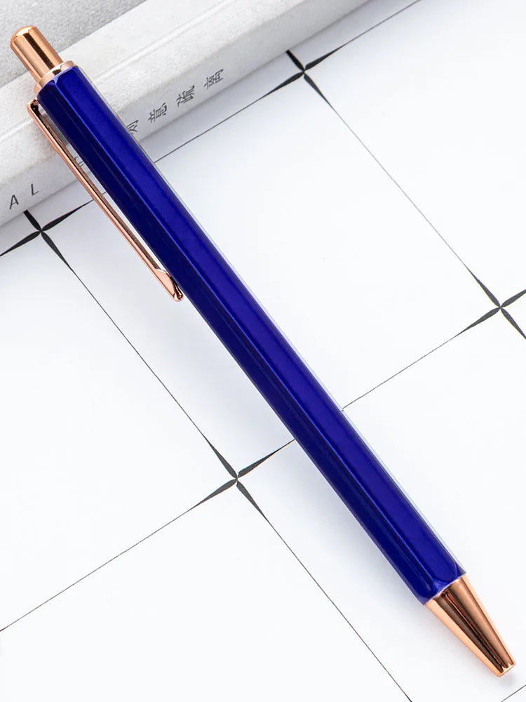 1 Piece Lytwtw's Creative Ballpoint Hexagon Metal press Pen Stationery School Office Supply - élise & madelyn