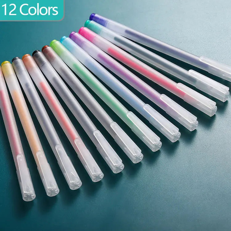 9/12 PCS Set Kawaii Color Gel Pen Set 0.5mm Ballpoint Pen for Diary School Stationery - élise & madelyn