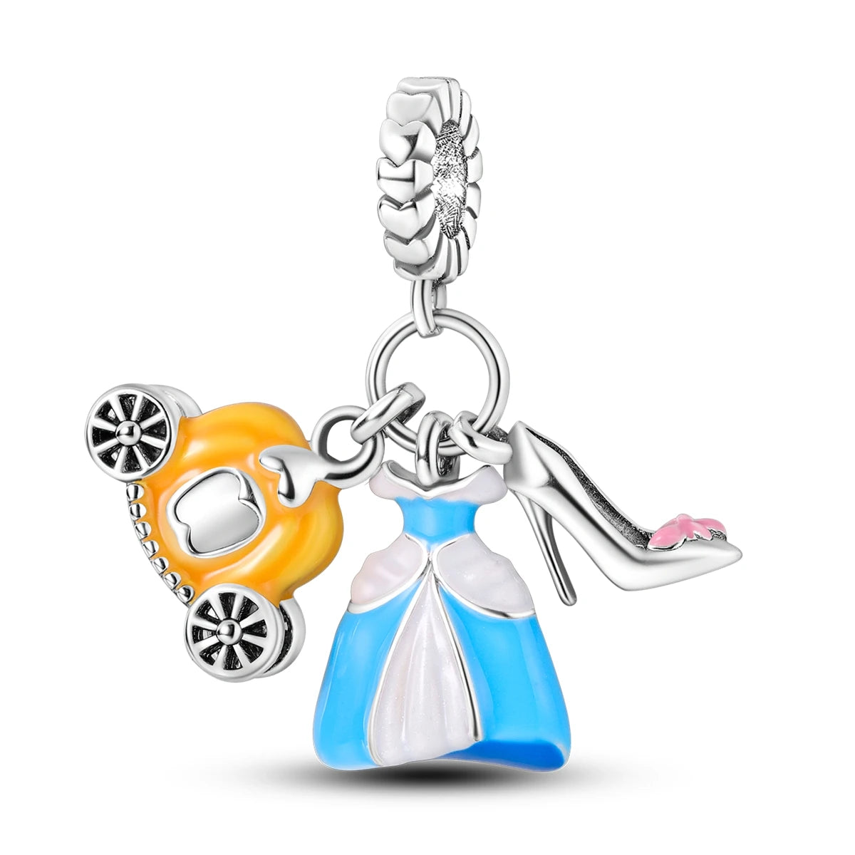 925 Silver Charms Skirt Ballet Shoes Pink Pendants Fit Original Bracelet Beads Diy For Woman Jewelry - élise & madelyn