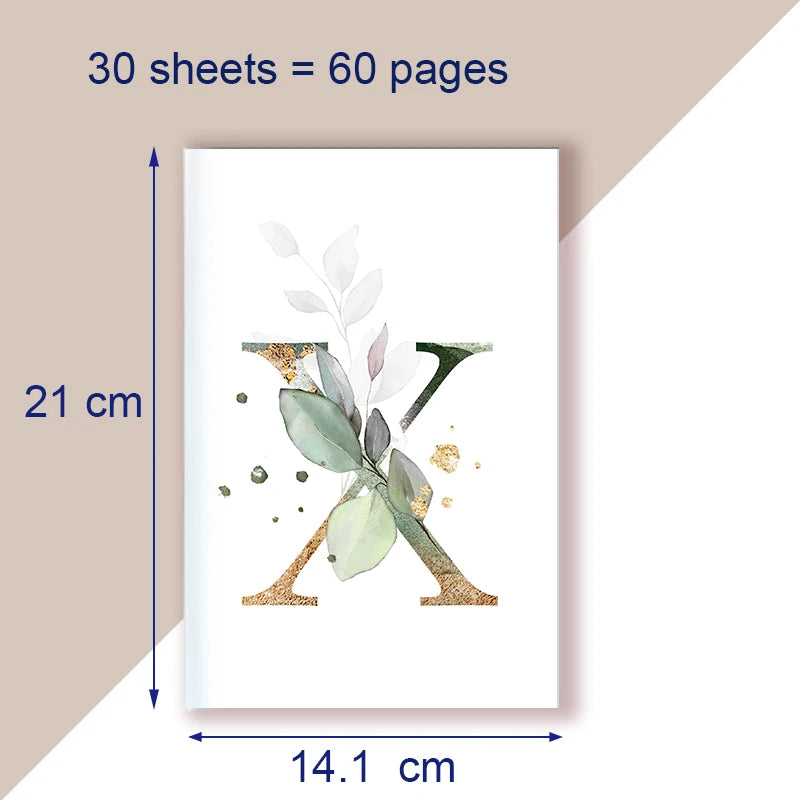 A5 Notebook Note Book Monogram Name Initial Alphabet Letter Majuscule Letters Flower Decor Personality Art Design Personal Diary - élise & madelyn