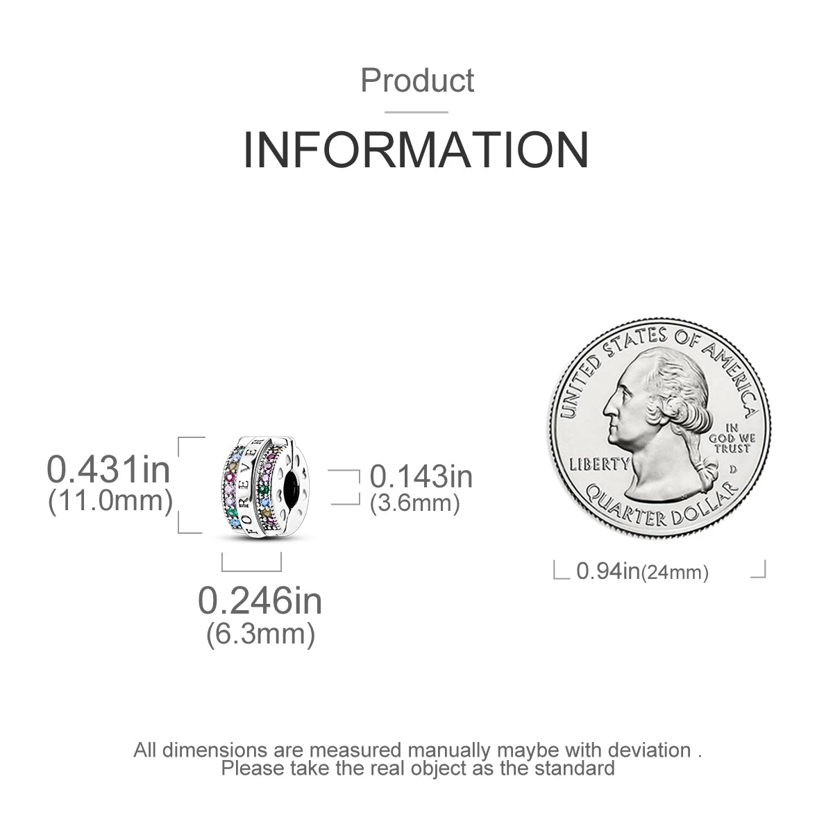 Charms Fit Original Beads 925 Sterling Silver Clip Charms Zircon Silicone Spacer Beads fit Bracelet Women DIY Gift - élise & madelyn