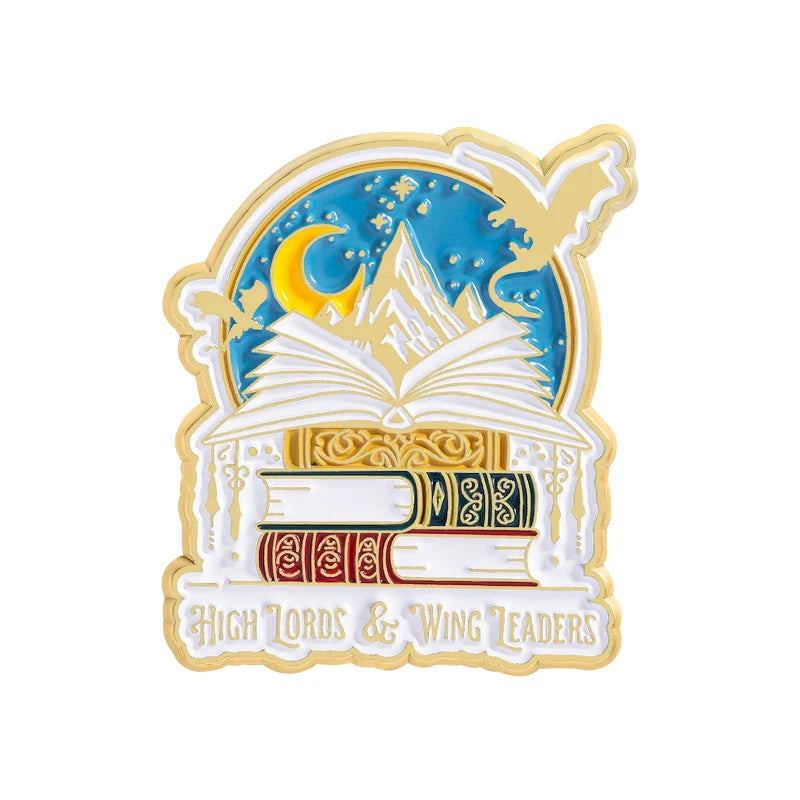 Black Dragon Book Enamel Pin – Fantasy Magic Reader Lapel Badge