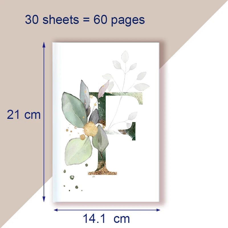 A5 Notebook Note Book Monogram Name Initial Alphabet Letter Majuscule Letters Flower Decor Personality Art Design Personal Diary - élise & madelyn
