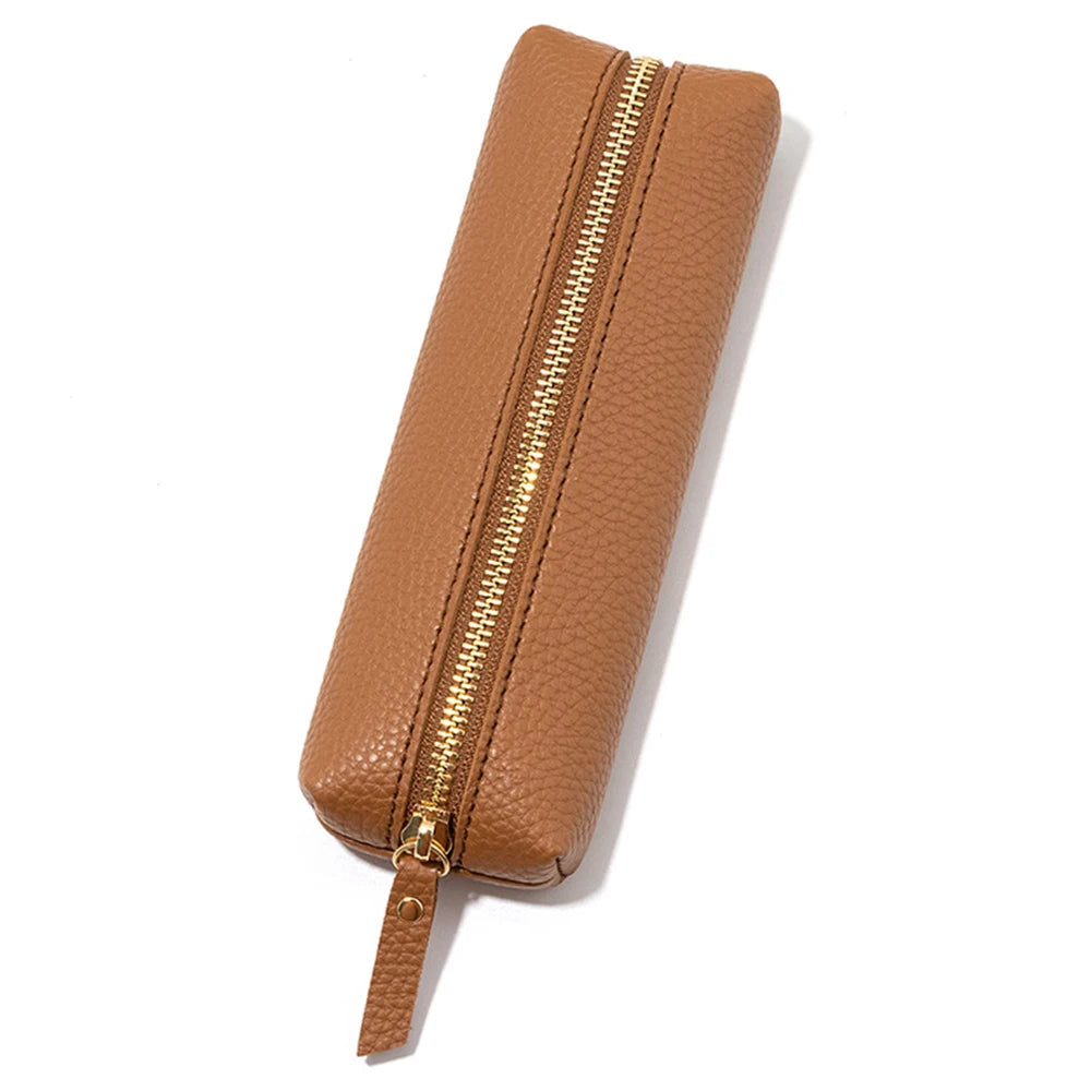 Large Capacity Pen Bag PU Leather Pen Case Korean Stationery Holder Storage Box Zipper Pencil Pouch Student School Supplies - élise & madelyn