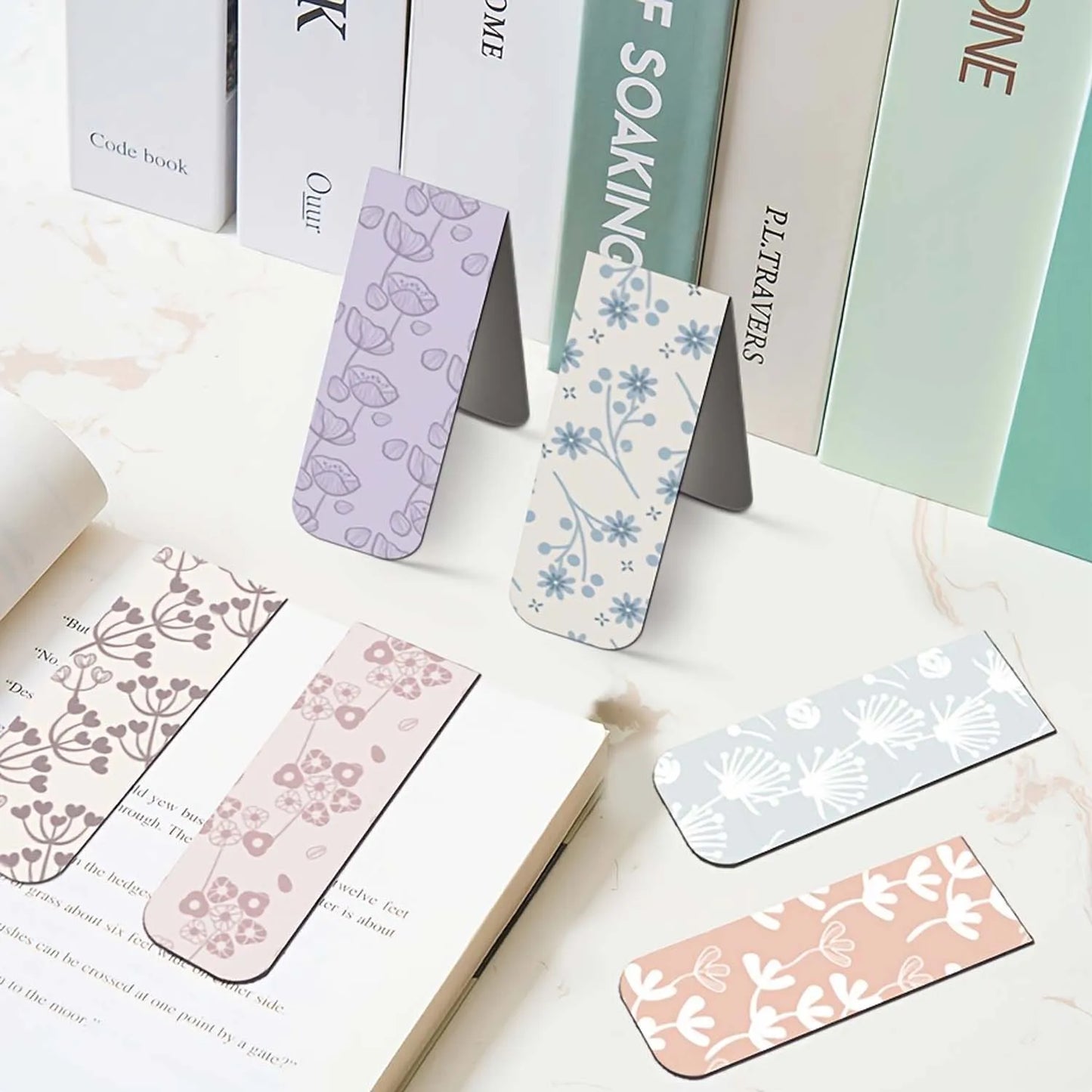 Wildflower Magnetic Bookmark Set | 12-Piece Floral Page Markers