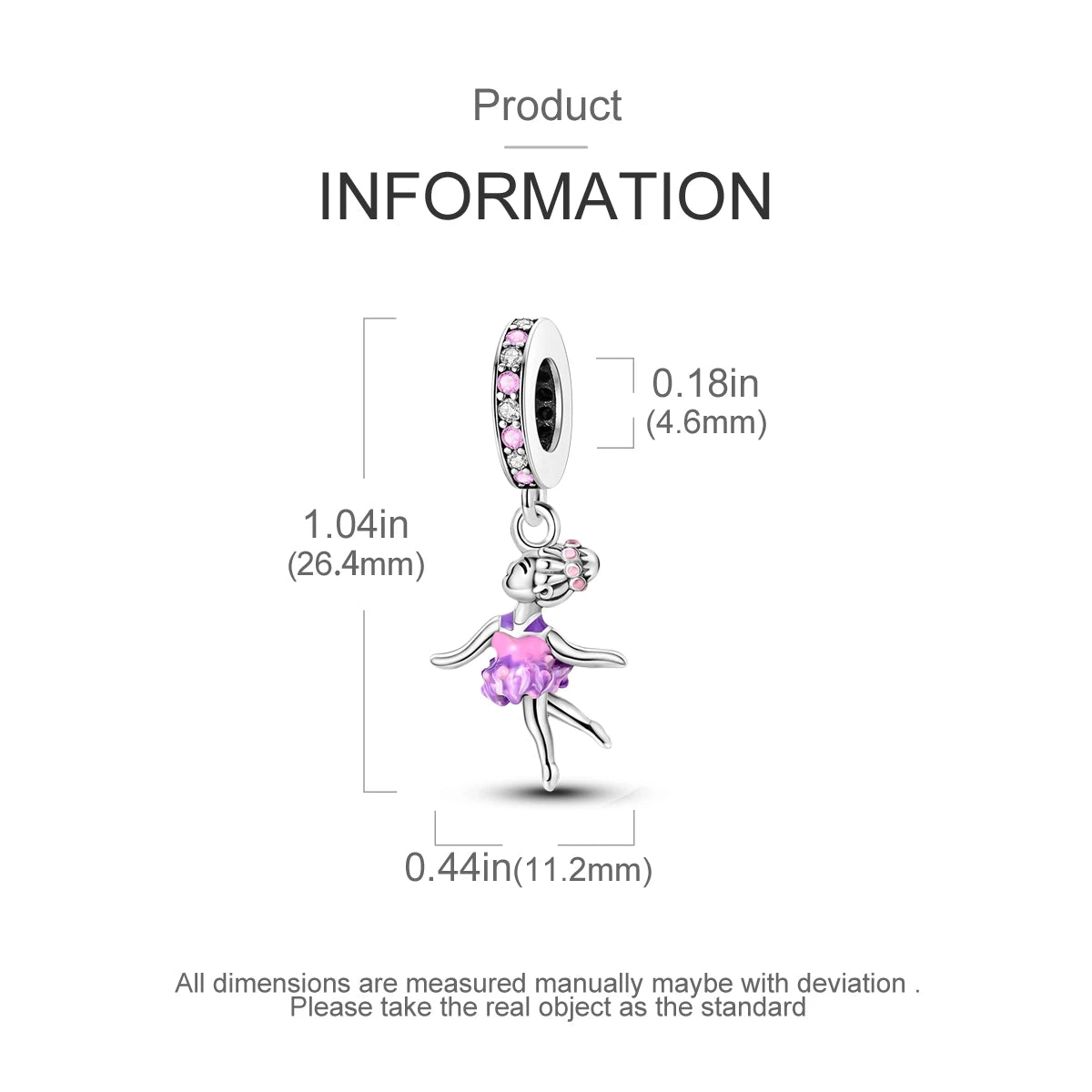 925 Silver Charms Skirt Ballet Shoes Pink Pendants Fit Original Bracelet Beads Diy For Woman Jewelry - élise & madelyn