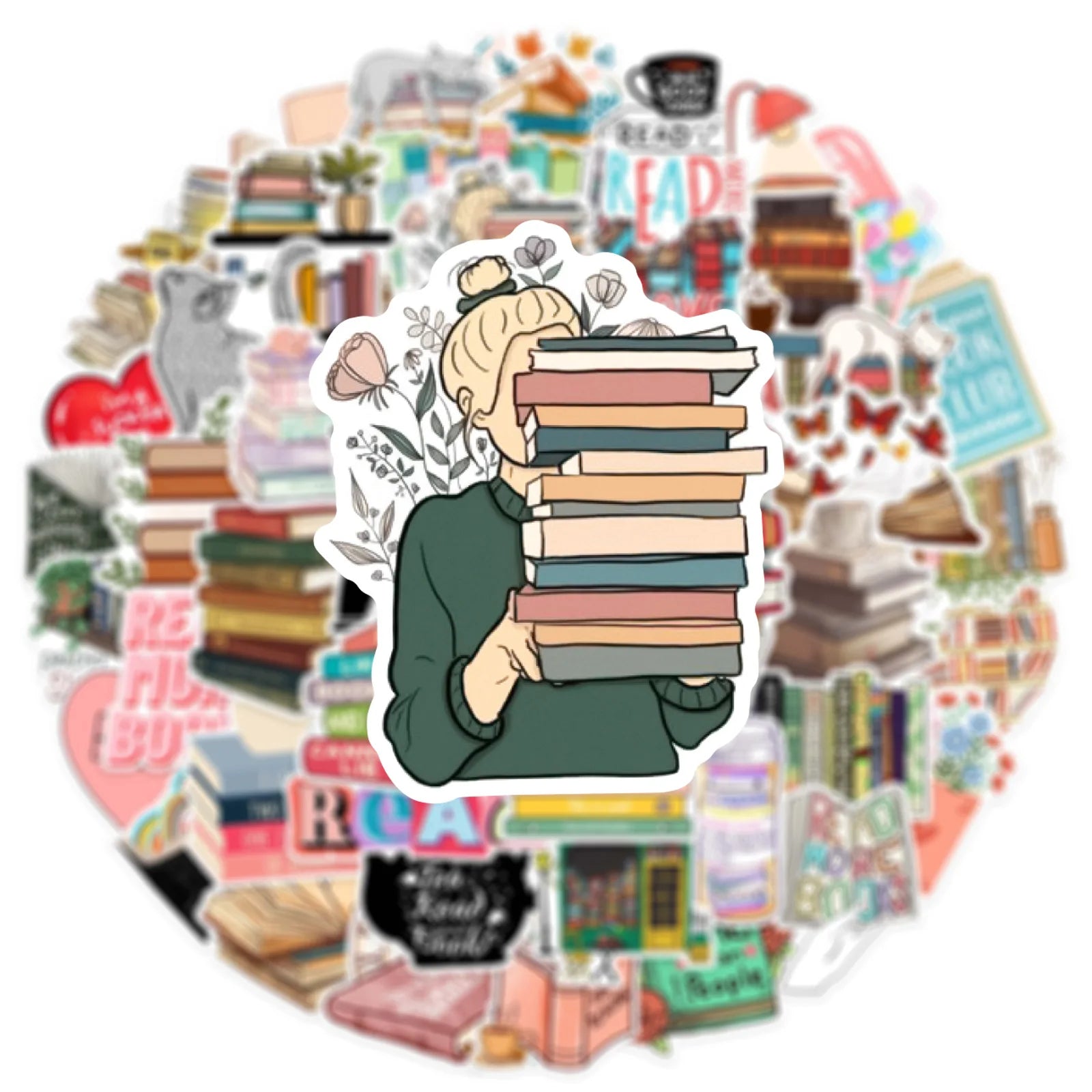 Cozy Cat Reader Sticker Pack - élise & madelyn