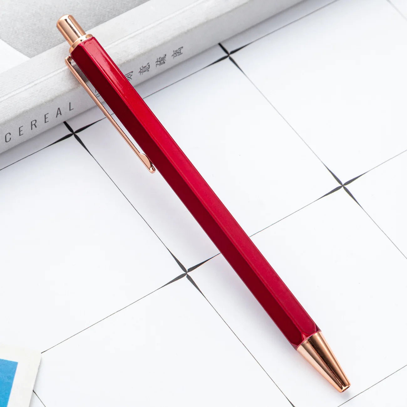 1 Piece Lytwtw's Creative Ballpoint Hexagon Metal press Pen Stationery School Office Supply - élise & madelyn