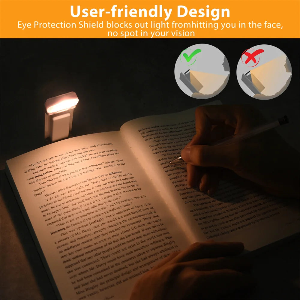 Clip-on Bookmark Book Light With Timer USB Rechargeable Reading Light Mini Led Read Light Portable Bedside Desk Light Read Lamp - élise & madelyn