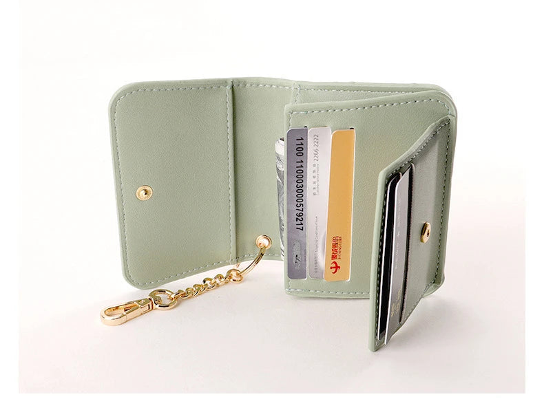 Card Bag Keychain Coin Purses Women's Compact Portable Change Bag Thin Design PU Leather Floral Print Coin Holders for Women - élise & madelyn