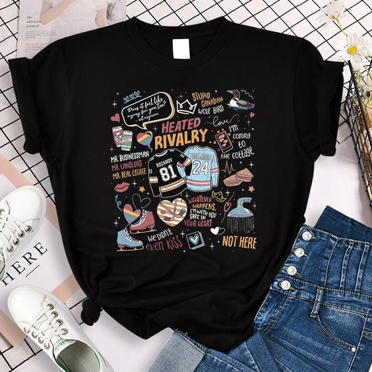 Heated Rivalry Graphic T-Shirt – Gothic Y2K Vintage Crew Neck Tee (Unisex)