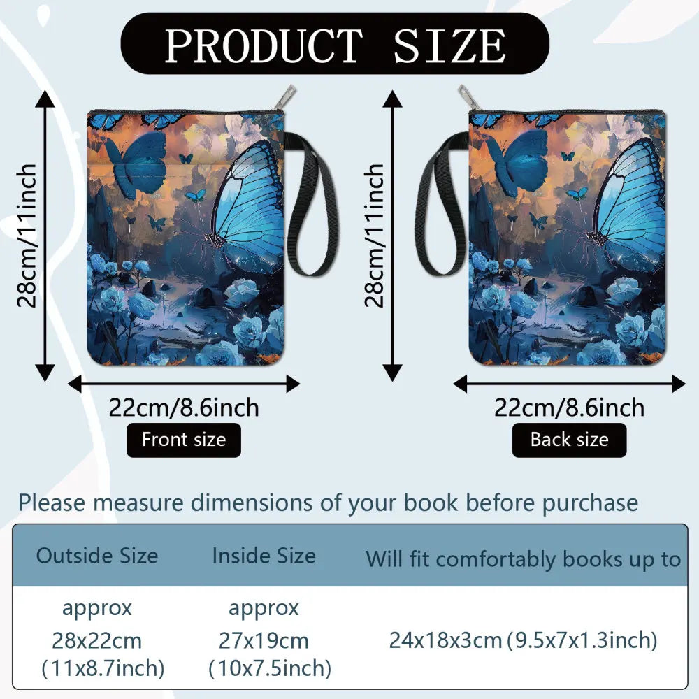 1 pc Sun Moon Star Book Sleeve with Zipper Galaxy Boho Book Protector Pouch for Paperback Black Space Waterproof Fabric - élise & madelyn