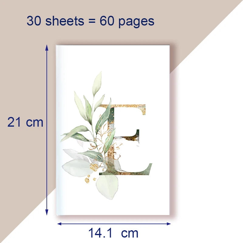 A5 Notebook Note Book Monogram Name Initial Alphabet Letter Majuscule Letters Flower Decor Personality Art Design Personal Diary - élise & madelyn