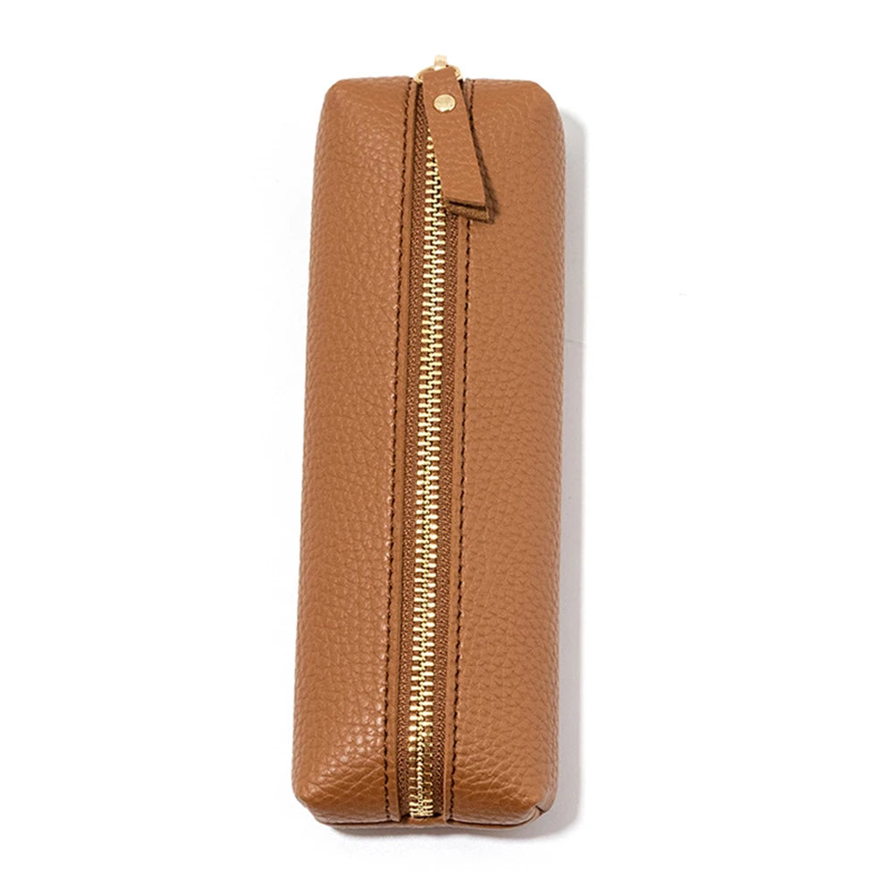Large Capacity Pen Bag PU Leather Pen Case Korean Stationery Holder Storage Box Zipper Pencil Pouch Student School Supplies - élise & madelyn