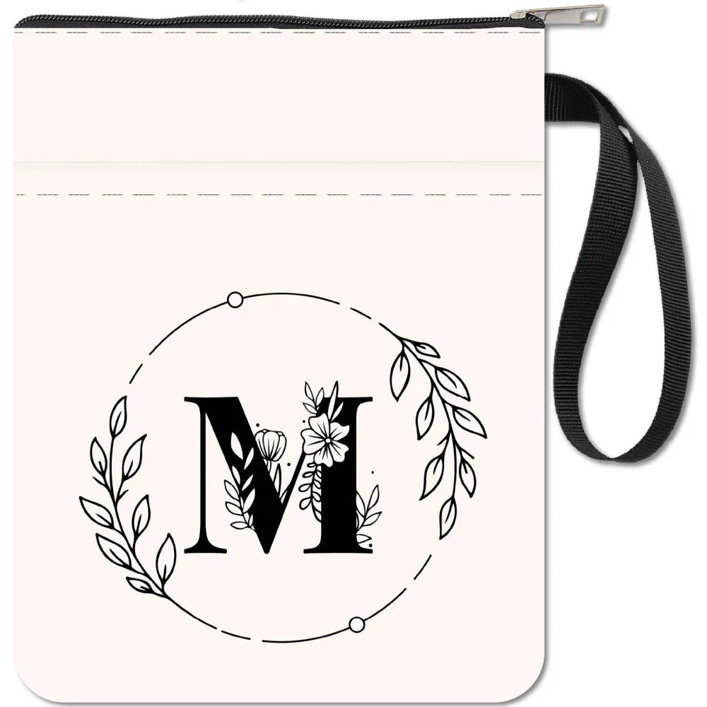 Black Book Sleeves Flower Leaf Book Covers Book Protector for Paperbacks Washable Fabric Cloth Book Cover with Zipper and Extra - élise & madelyn