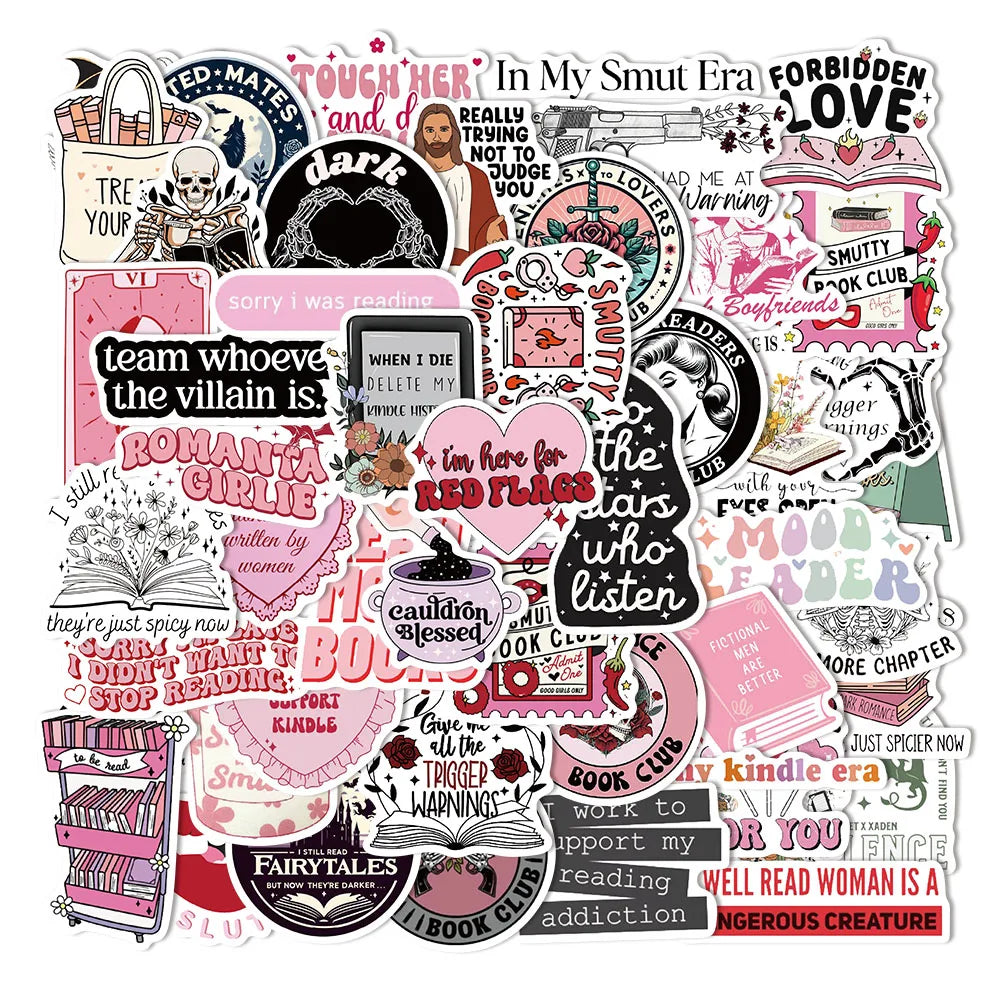 50/150PCS Romantic Reading Style Graffiti Star Covering Cartoon Stickers DIY Notebook Waterproof Stickers - élise & madelyn