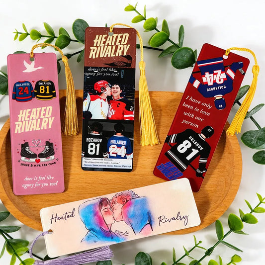 Heated Rivalry: M|M Hockey Romance Acrylic Bookmarks Book Lover Book Charms Birthday Gifts for Friends School Supplies