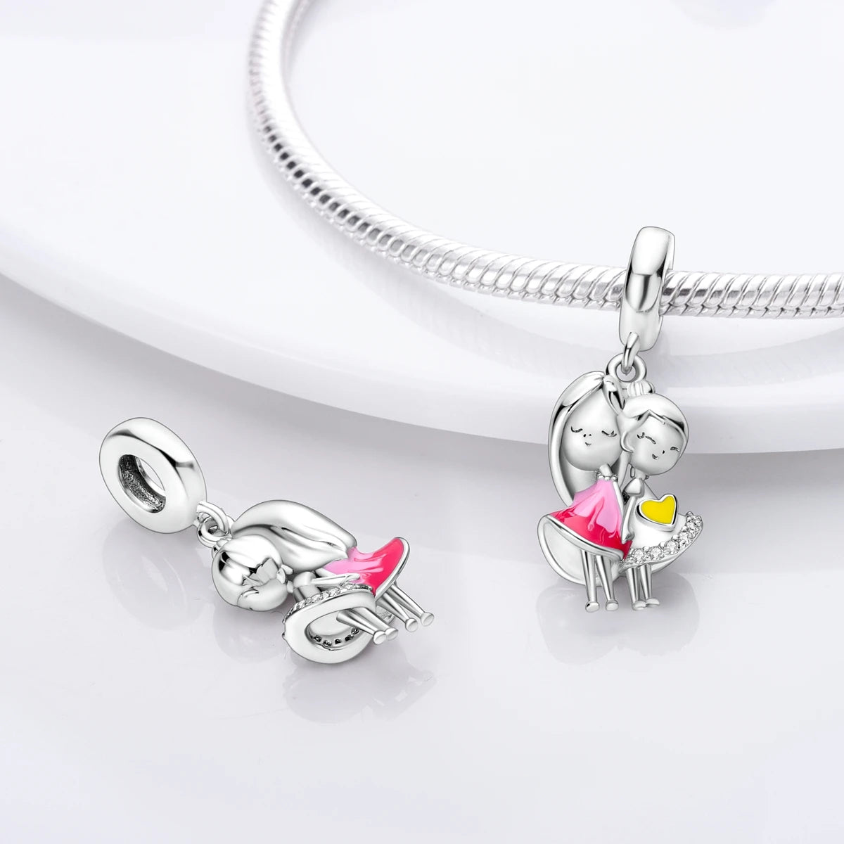 925 Silver Charms Skirt Ballet Shoes Pink Pendants Fit Original Bracelet Beads Diy For Woman Jewelry - élise & madelyn