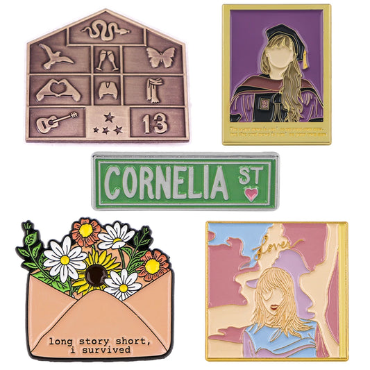 Famous Singer Album Badges Lapel Pins for Backpacks Metal Enamel Pin Brooches for Women Fashion Jewelry Accessories Gifts