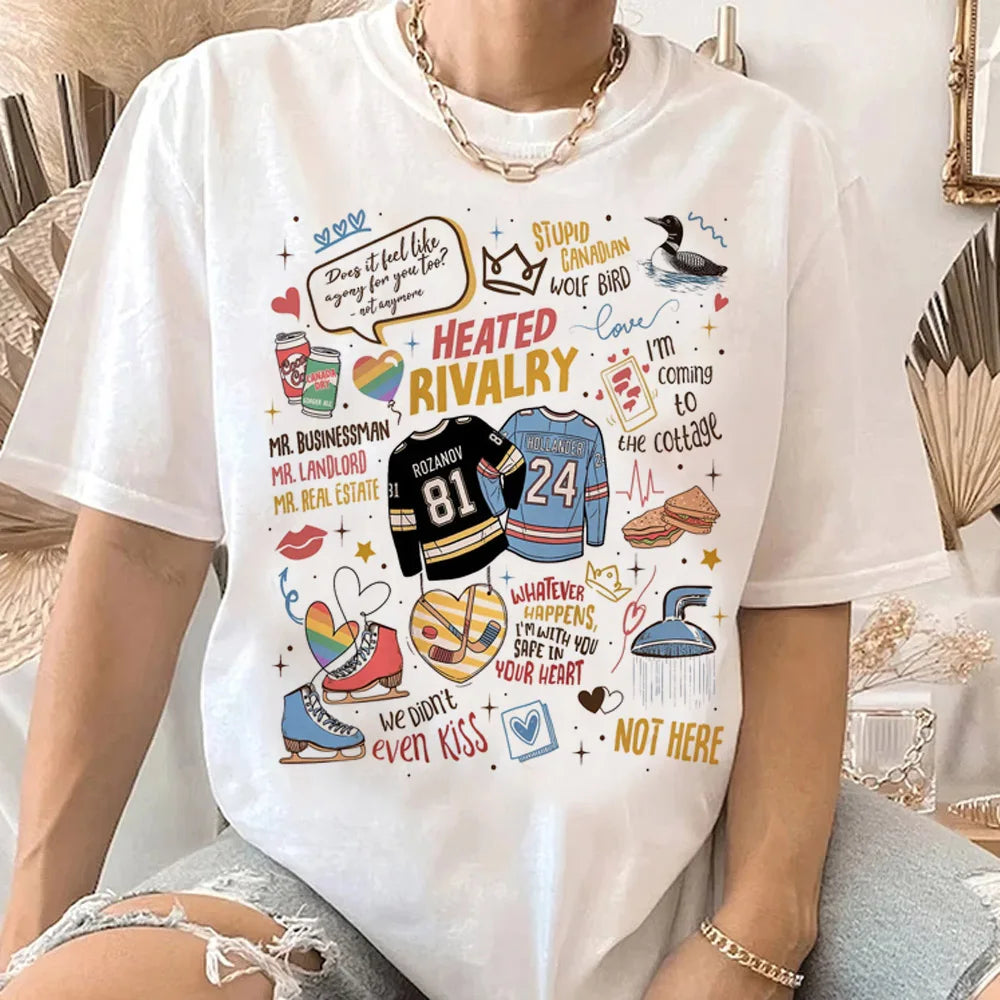 Oversized Heated Rivalry Graphic T-Shirt – Y2K Gothic Vintage Streetwear Tee (Unisex)