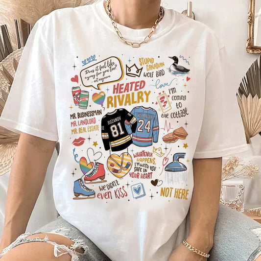 Oversized Heated Rivalry Graphic T-Shirt – Y2K Gothic Vintage Streetwear Tee (Unisex)