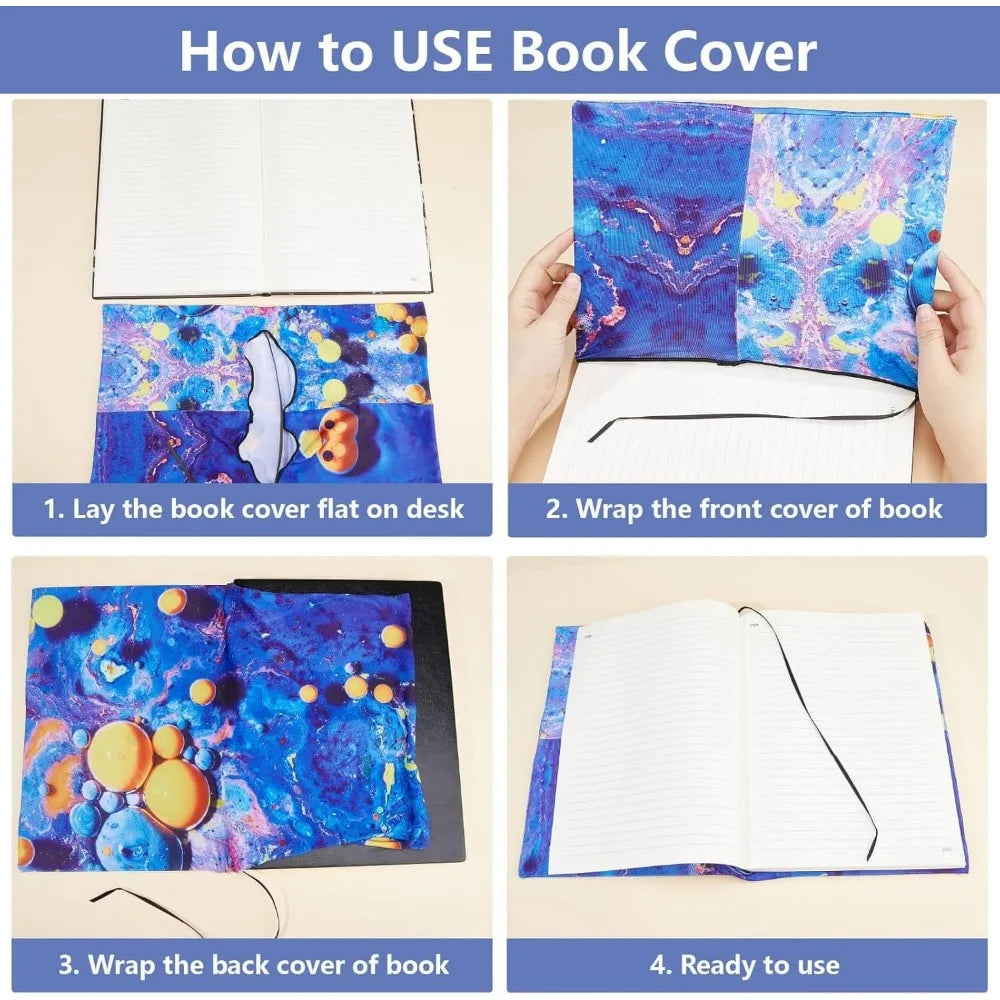 Cherry Blossom Stretchable Book Cover Flower Floral Pink Cover Washable Reusable Large Nylon Book Sleeve Book Protector Elastic - élise & madelyn