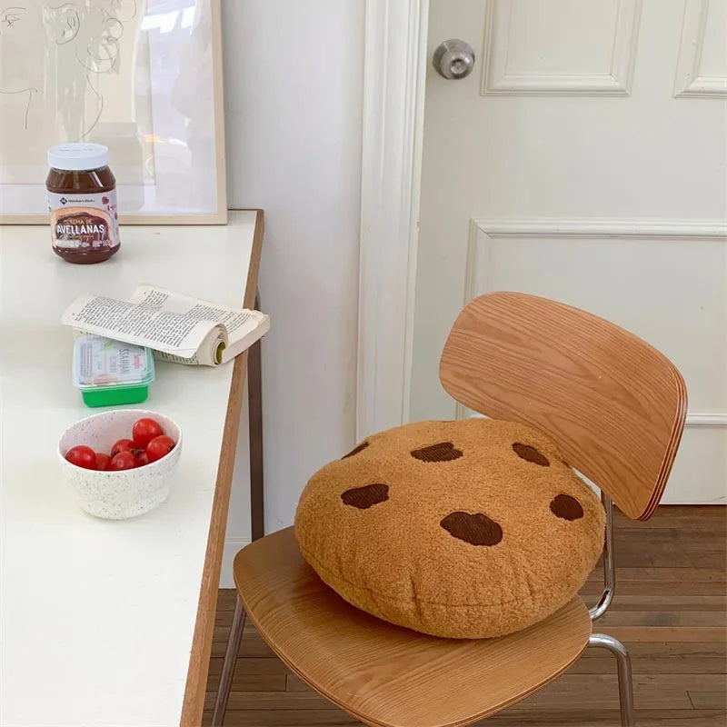 Creative Cookies Pillows Round Shape Chocolate Biscuits Stuffed Plush Toys Realistic Food Snack Seat Cushion Plushie Props Gifts - élise & madelyn