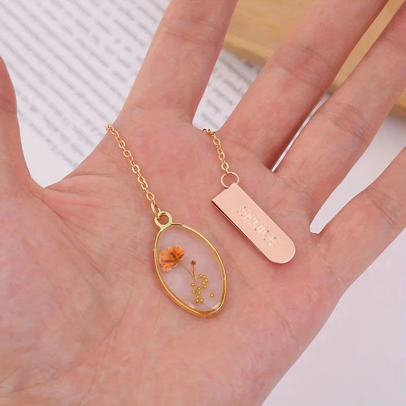 Elegant Literary Bookmark - Eye-Catching Dried Flower & Crystal Alloy Book Clip for Passionate Readers - élise & madelyn