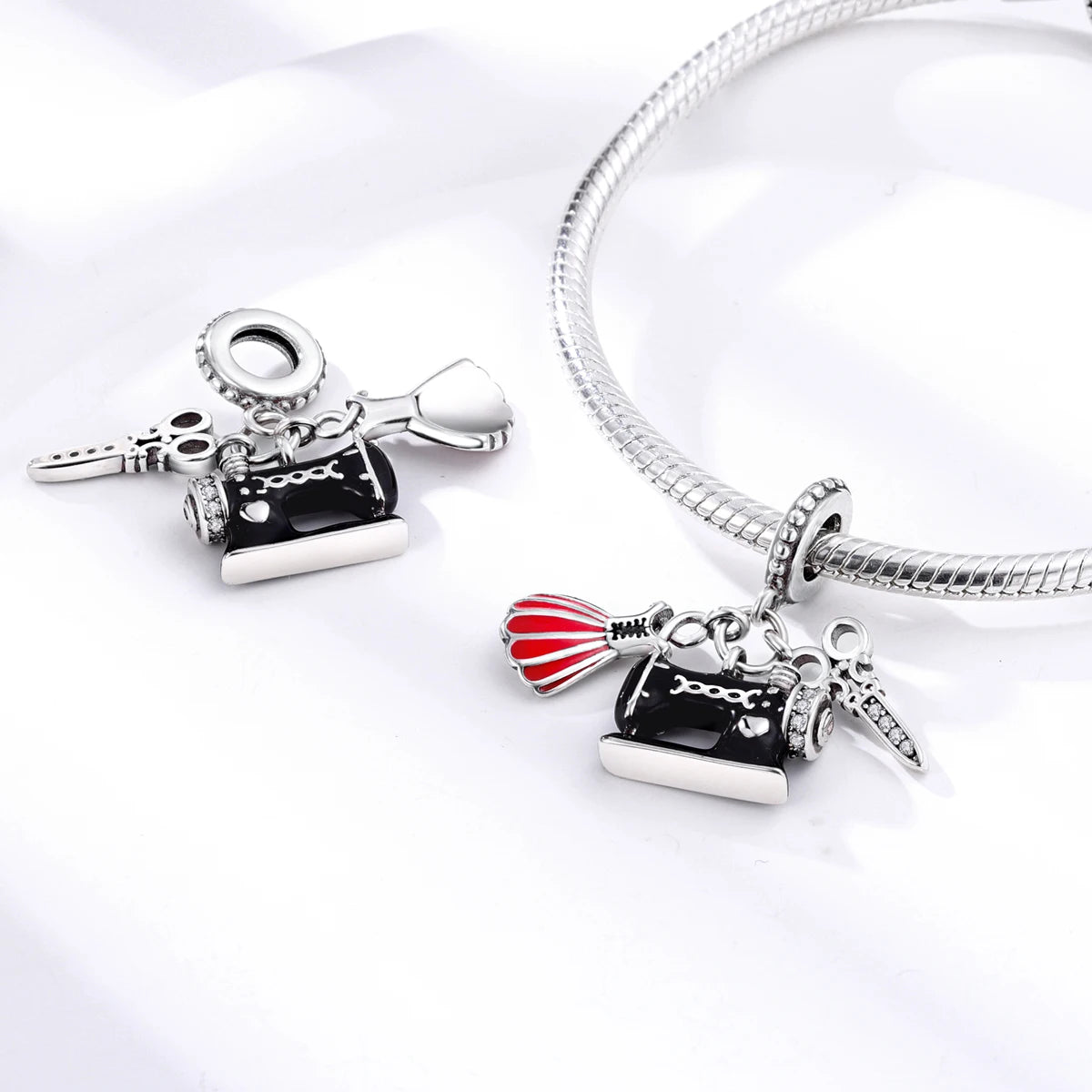925 Silver Charms Skirt Ballet Shoes Pink Pendants Fit Original Bracelet Beads Diy For Woman Jewelry - élise & madelyn