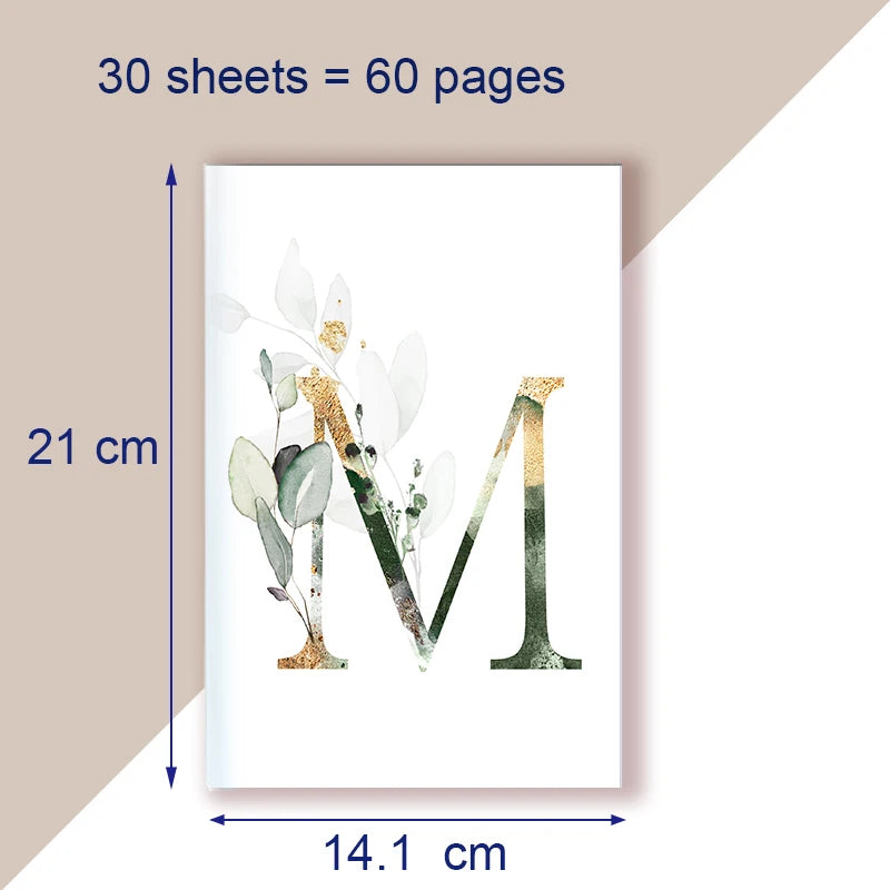 A5 Notebook Note Book Monogram Name Initial Alphabet Letter Majuscule Letters Flower Decor Personality Art Design Personal Diary - élise & madelyn