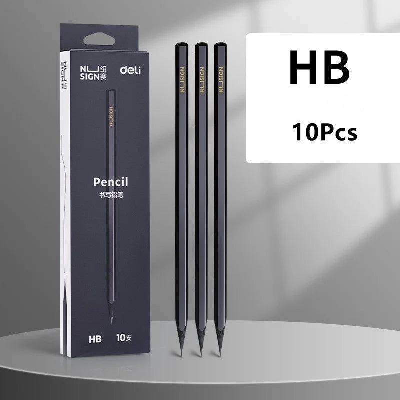 Black Wood Graphite Pencil Set HB 2B Black Lead Office Writing Pencil 10pcs Pack Gift Stationery - élise & madelyn