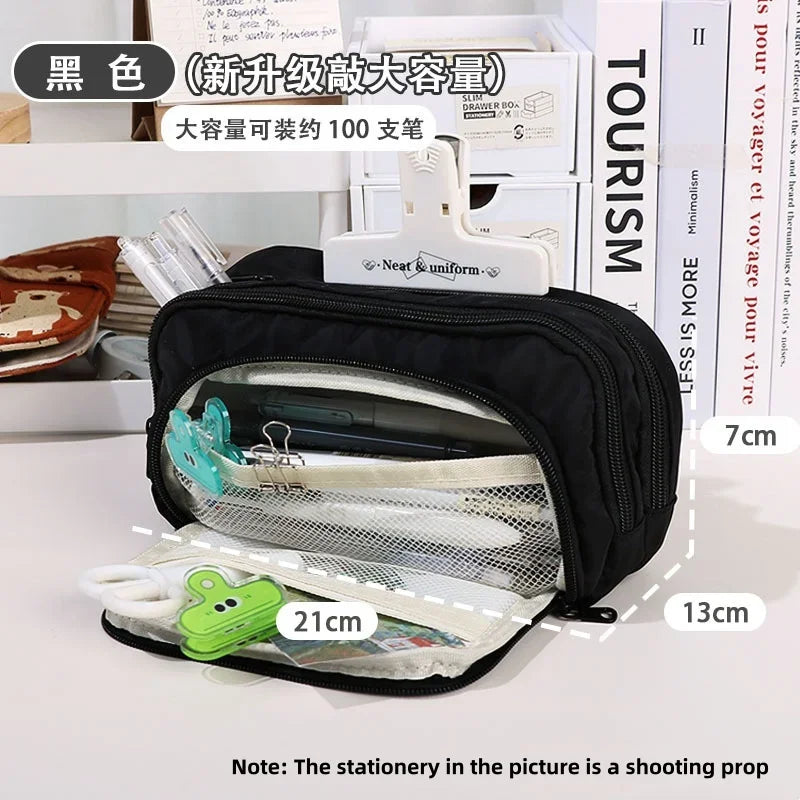 Cute Multi Layer Pencil Case Pouch, Large Capacity Pen Case Bag,Durable Stationery Storage Bag For Students, School&Office - élise & madelyn