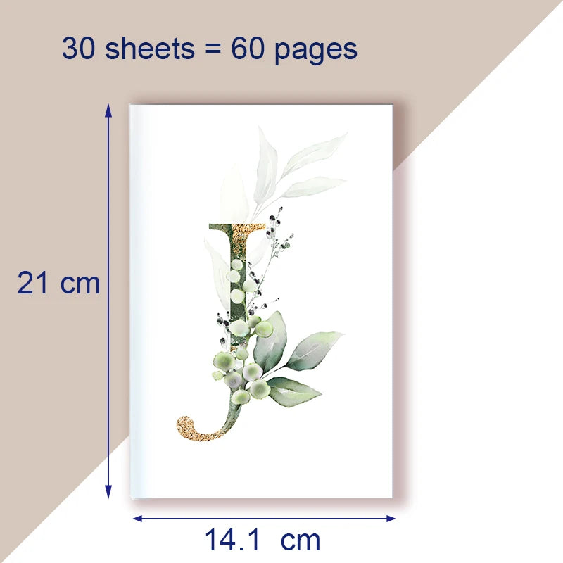 A5 Notebook Note Book Monogram Name Initial Alphabet Letter Majuscule Letters Flower Decor Personality Art Design Personal Diary - élise & madelyn