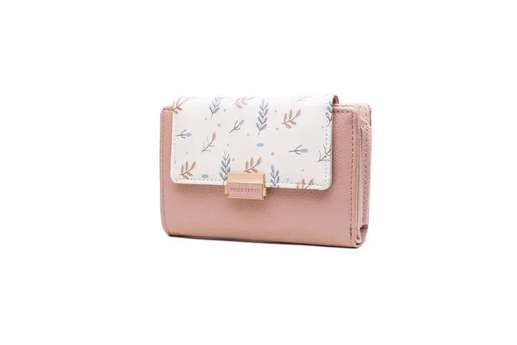 Prettyzys 2021 New Floral Zipper Wallets Medium-Length Multi-Function Women's Style Money Clips Fashionable Compact Storage