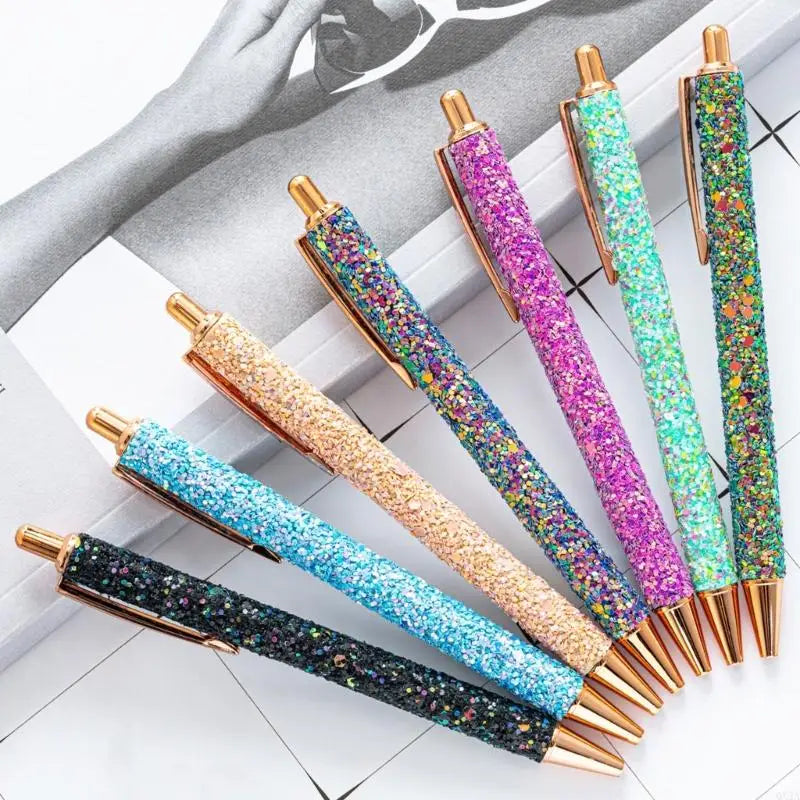 QX2A Fancy Pen for Women Girl Colorful Ballpoint Pen Sequins Journaling Pen - élise & madelyn