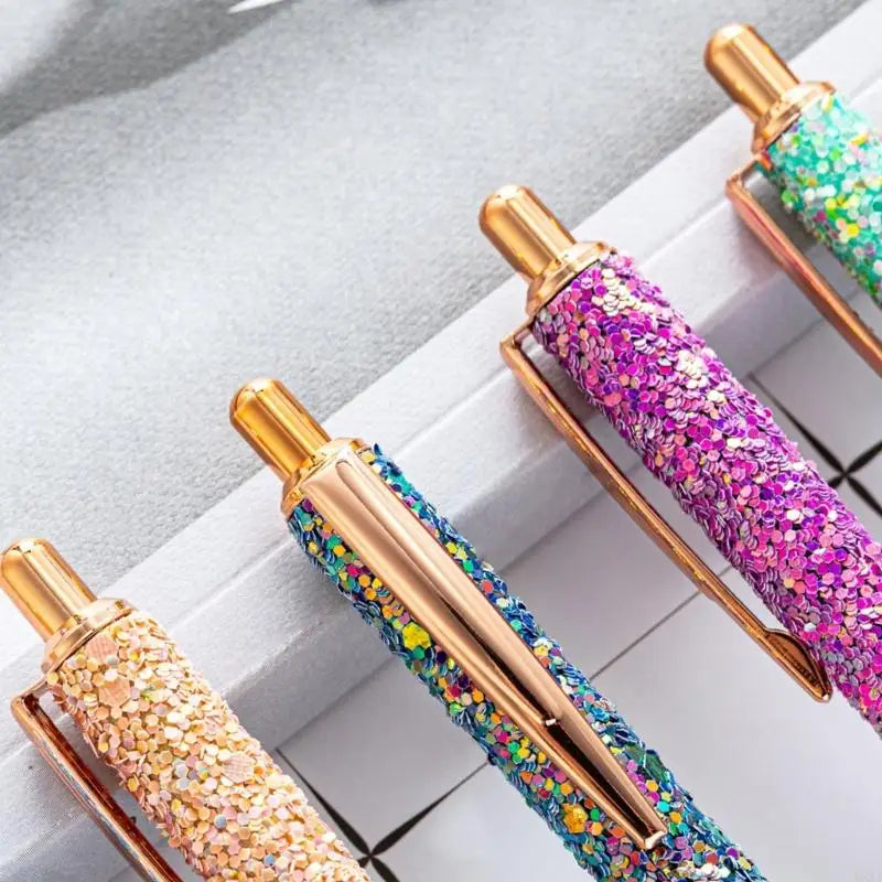 QX2A Fancy Pen for Women Girl Colorful Ballpoint Pen Sequins Journaling Pen - élise & madelyn