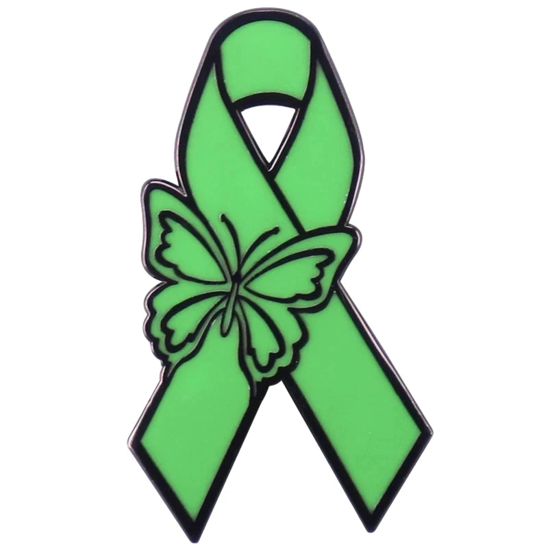 Colorful Ribbon Enamel Pin Disease Awareness Ribbon Badge Mental Health Jewelry Backpacks Hats Jeans Decorative
