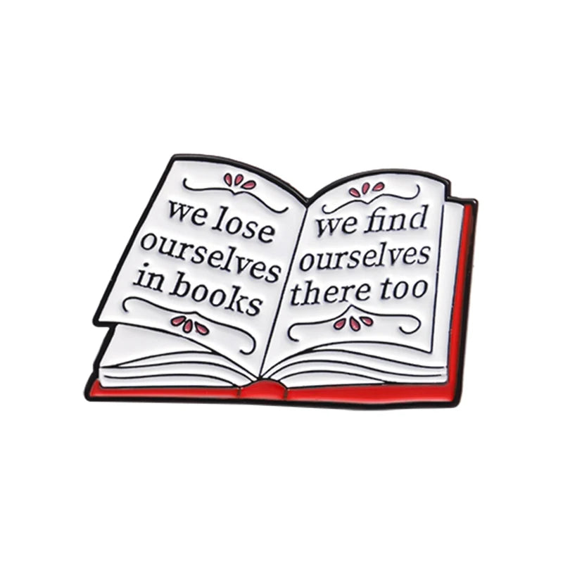 Book Lover Series Enamel Pins Certified Book Addict Violent Litle Thing Brooches Lapel Badge Jewelry Gifts for Bookworm Friends