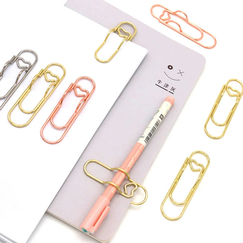 15pcs/set Love Model Paper Clip Metal Bookmark Photo Flipchart Memo Ticket Holder Office School Stationery Supplies - élise & madelyn