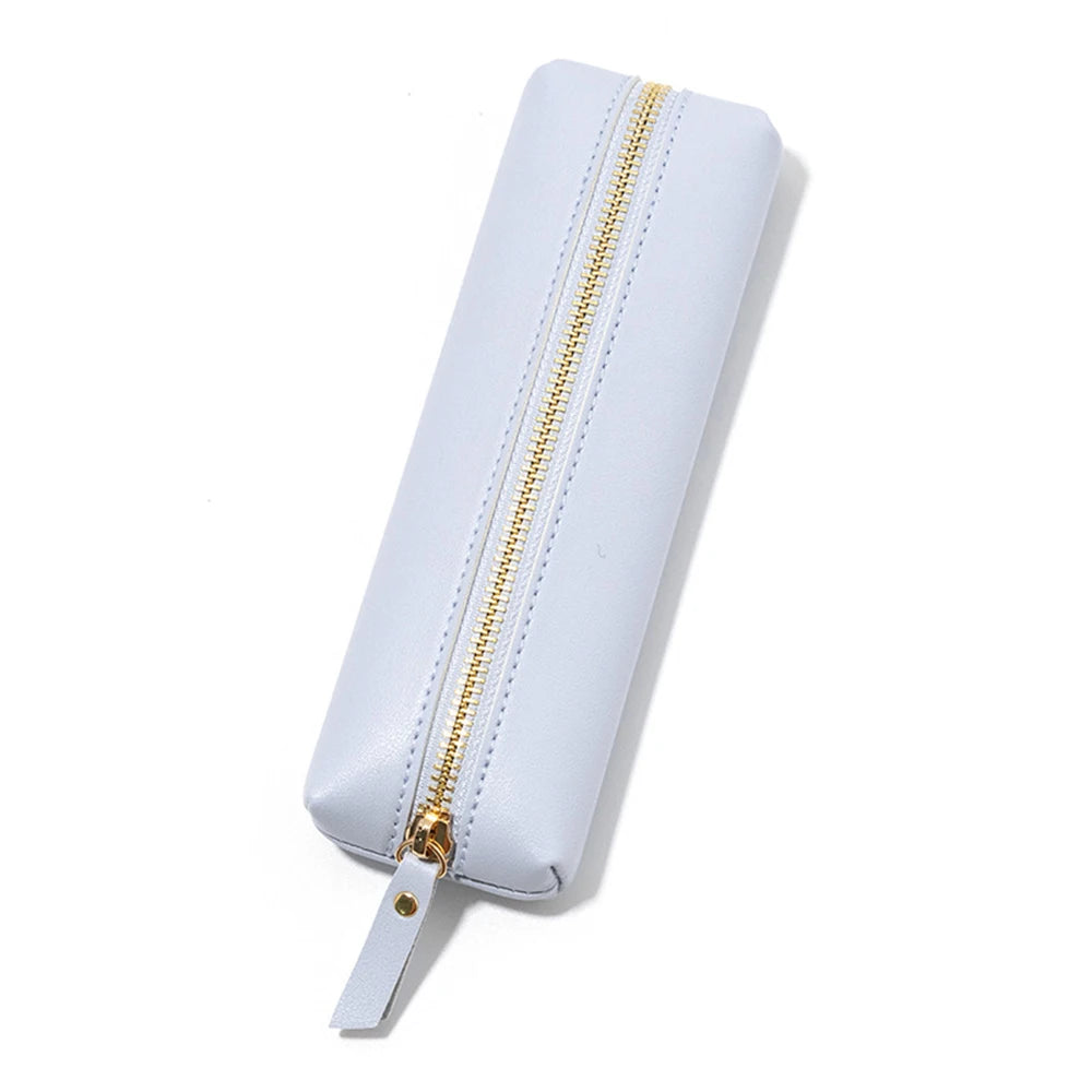 Large Capacity Pen Bag PU Leather Pen Case Korean Stationery Holder Storage Box Zipper Pencil Pouch Student School Supplies - élise & madelyn