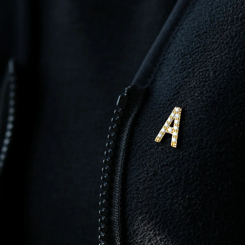 Crystal A-Z Letter Brooches for Women Initial Name Brooch Pins for Suit Shirt Collar Accessories New Rhinestone Brooch Jewelry