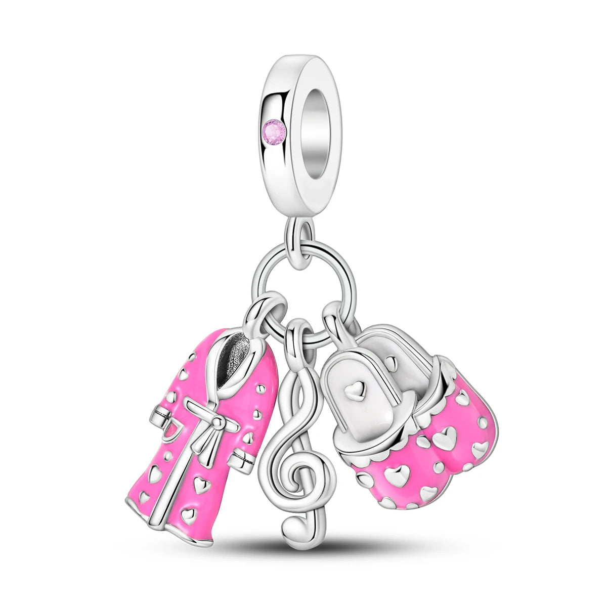 925 Silver Charms Skirt Ballet Shoes Pink Pendants Fit Original Bracelet Beads Diy For Woman Jewelry - élise & madelyn