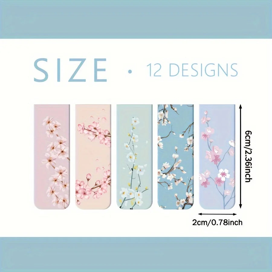 12pcs Magnetic Bookmarks For Women Flower Planner Magnetic Bookmark Assorted Book Magnets Page Markers Clip Magnetic Bookmarks - élise & madelyn