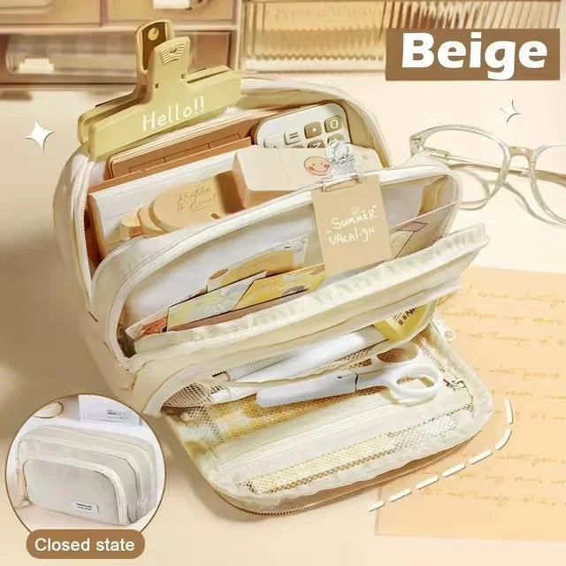 Cute Multi Layer Pencil Case Pouch, Large Capacity Pen Case Bag,Durable Stationery Storage Bag For Students, School&Office - élise & madelyn