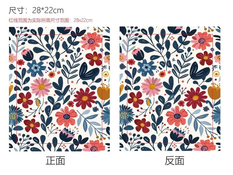 1 pc Book Sleeve with Zipper Flower Books Pouch Watercolor Flower Leaf Waterproof Protector for Paperback Fabric - élise & madelyn