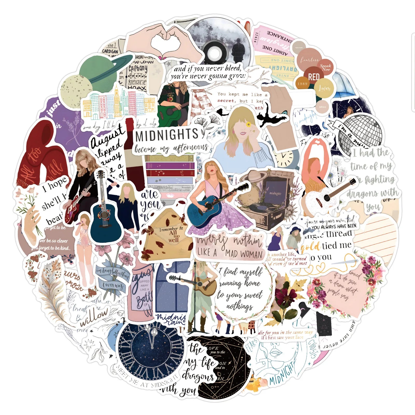 100-Piece Aesthetic Graffiti Sticker Pack (Swift-Inspired) - élise & madelyn