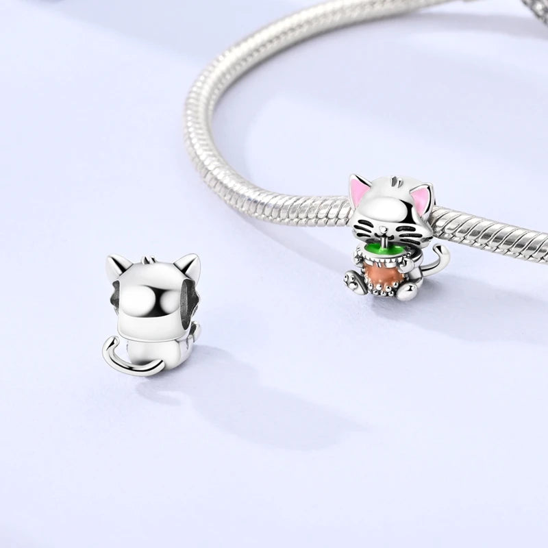 Fit Original 925 Sterling Silver Charms Beads Wine Glass Coffee Cup Charms Pendant For Women Bracelet Charms DIY Jewelry Gift - élise & madelyn